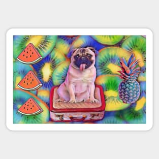 Summer time Pug! Sticker